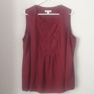 Coldwater Creek sleeveless maroon top size 20-22 /